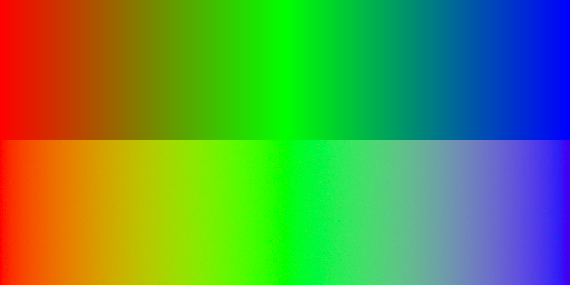 RGB vs LAB red-green-blue gradient